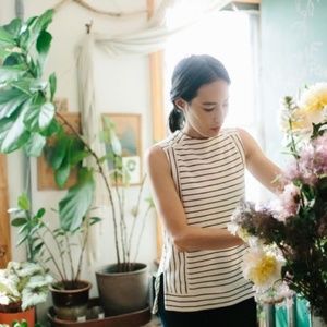 NWOT Madewell Sleeveless Funnelneck in Stripe
